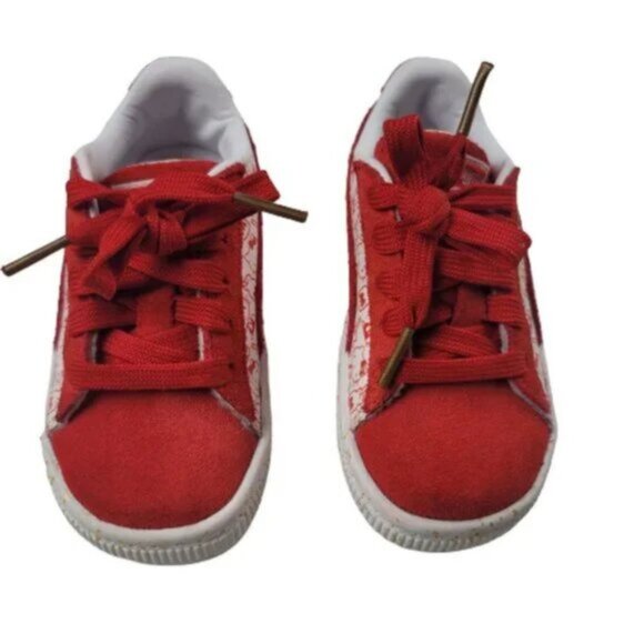 Puma x Hello Kitty Suede Classic 50th Anniversary Red Sneakers Size 7 - Picture 7 of 12